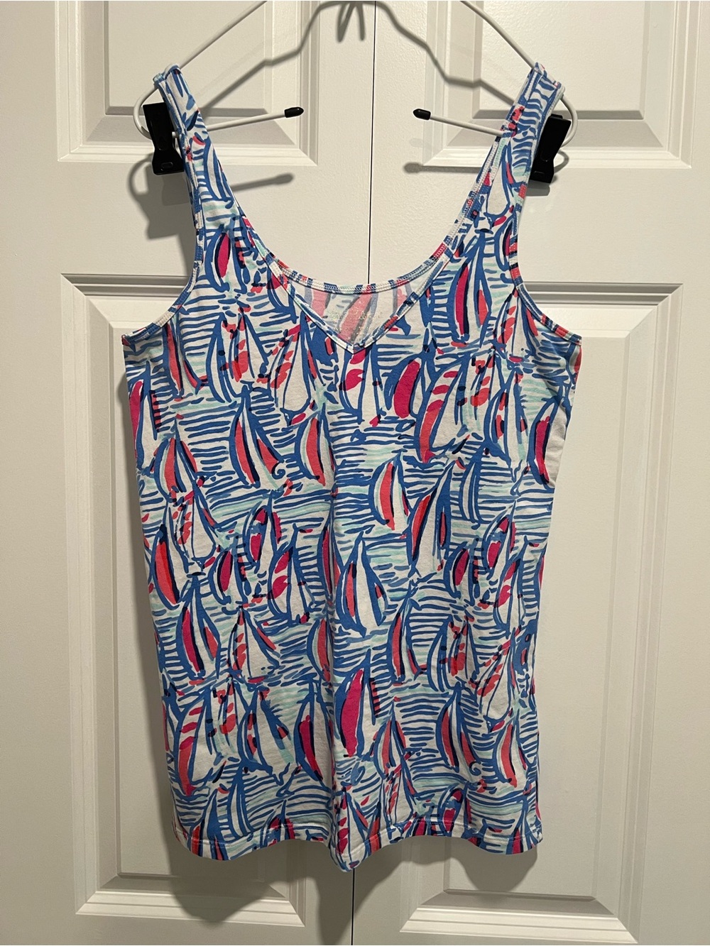 Lilly Pulitzer Sailboat Print Tank Top - Red Right Return